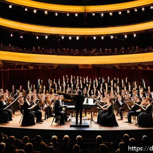 Home 32 뮤지컬 갈라 콘서트 - A grand musical gala concert scene inside the historic Friedrichstadt-Palast in Berlin, showcasing a...